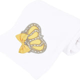 Newborn Jeweled Crown Swaddle Receiving Blanket for Baby Girl 34" x 31"