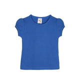 Girls' Basic Cotton T-Shirt  Short Puff Sleeve Crewneck / Toddler