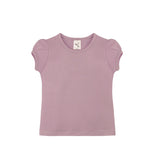 Girls' Basic Cotton T-Shirt  Short Puff Sleeve Crewneck / Toddler