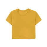 Girls Short Sleeve Crewneck Crop Top Tee