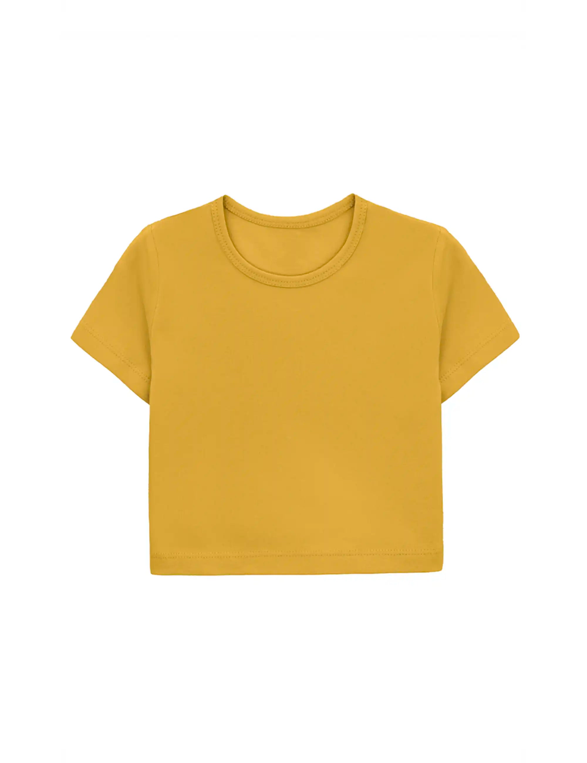 Girls Short Sleeve Crewneck Crop Top Tee