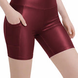 Lilax Girls Athletic Shorts with Pocket High Waisted Biker Shorts for Dance Yoga Gymnastics