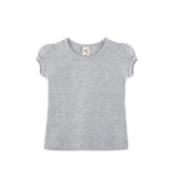 Girls' Basic Cotton T-Shirt  Short Puff Sleeve Crewneck / Toddler
