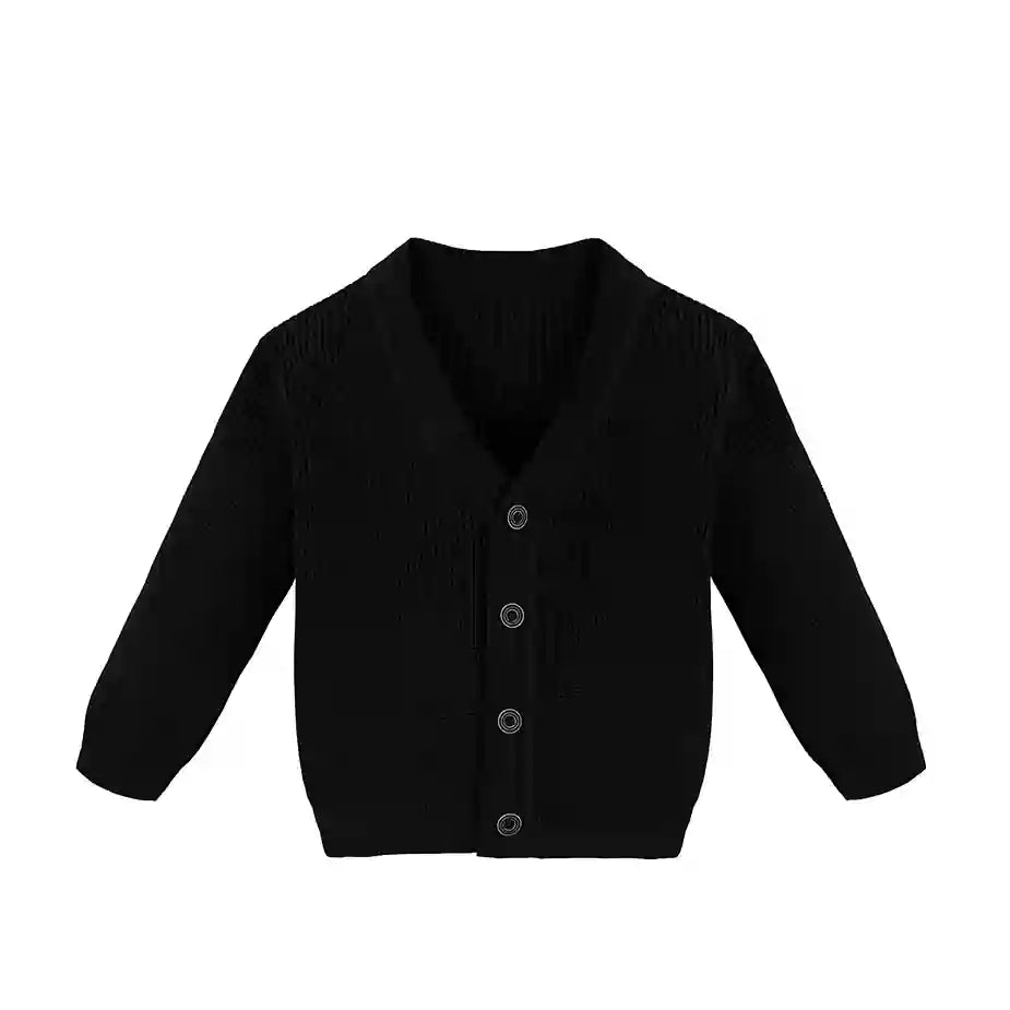 Little Boys Basic Long Sleeve V-Neck Classic Knit Cardigan Sweater