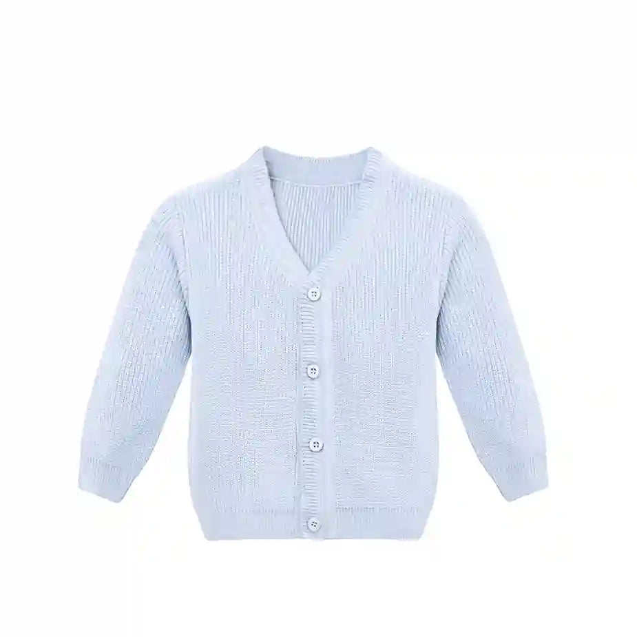 Little Boys Basic Long Sleeve V-Neck Classic Knit Cardigan Sweater