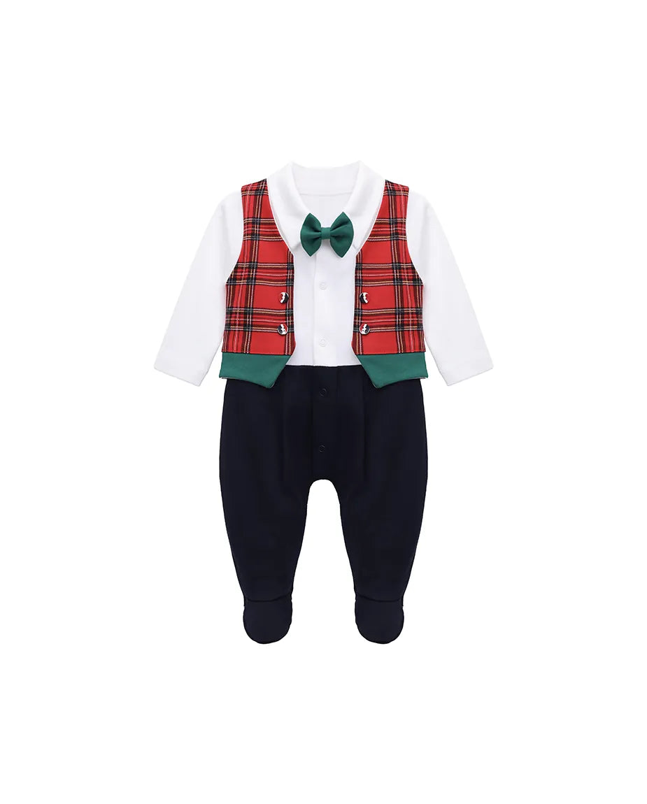 Baby Boy Gentleman Tuxedo Footie