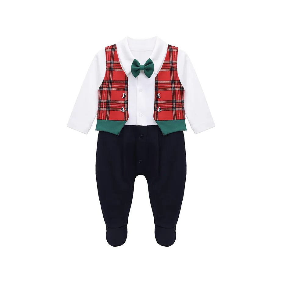 Baby Boy Gentleman Tuxedo Footie