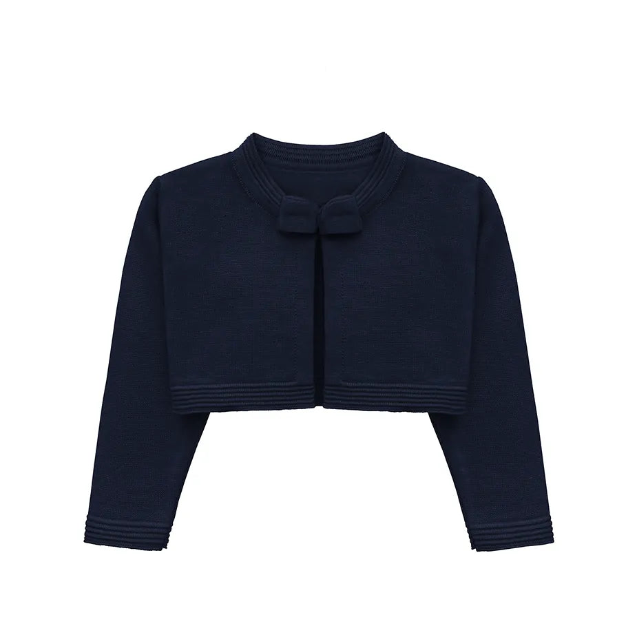 Little Girls' Long Sleeve Bowknot Closure Bolero Cardigan