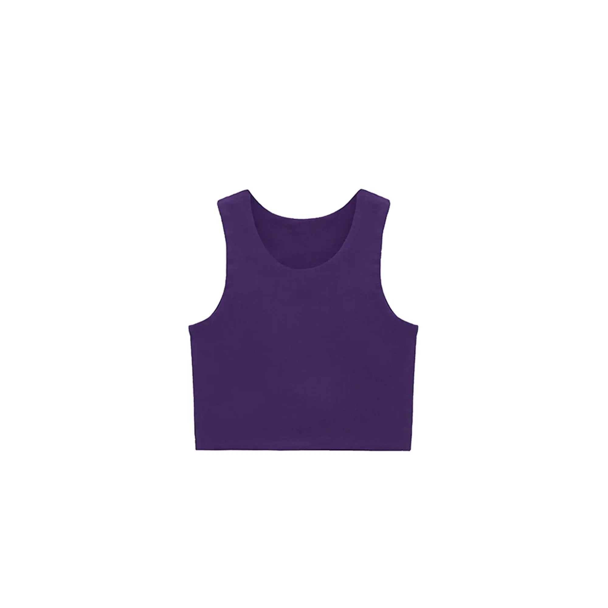 Girls' Double Lined Sleeveless Basic Crop Tank Top