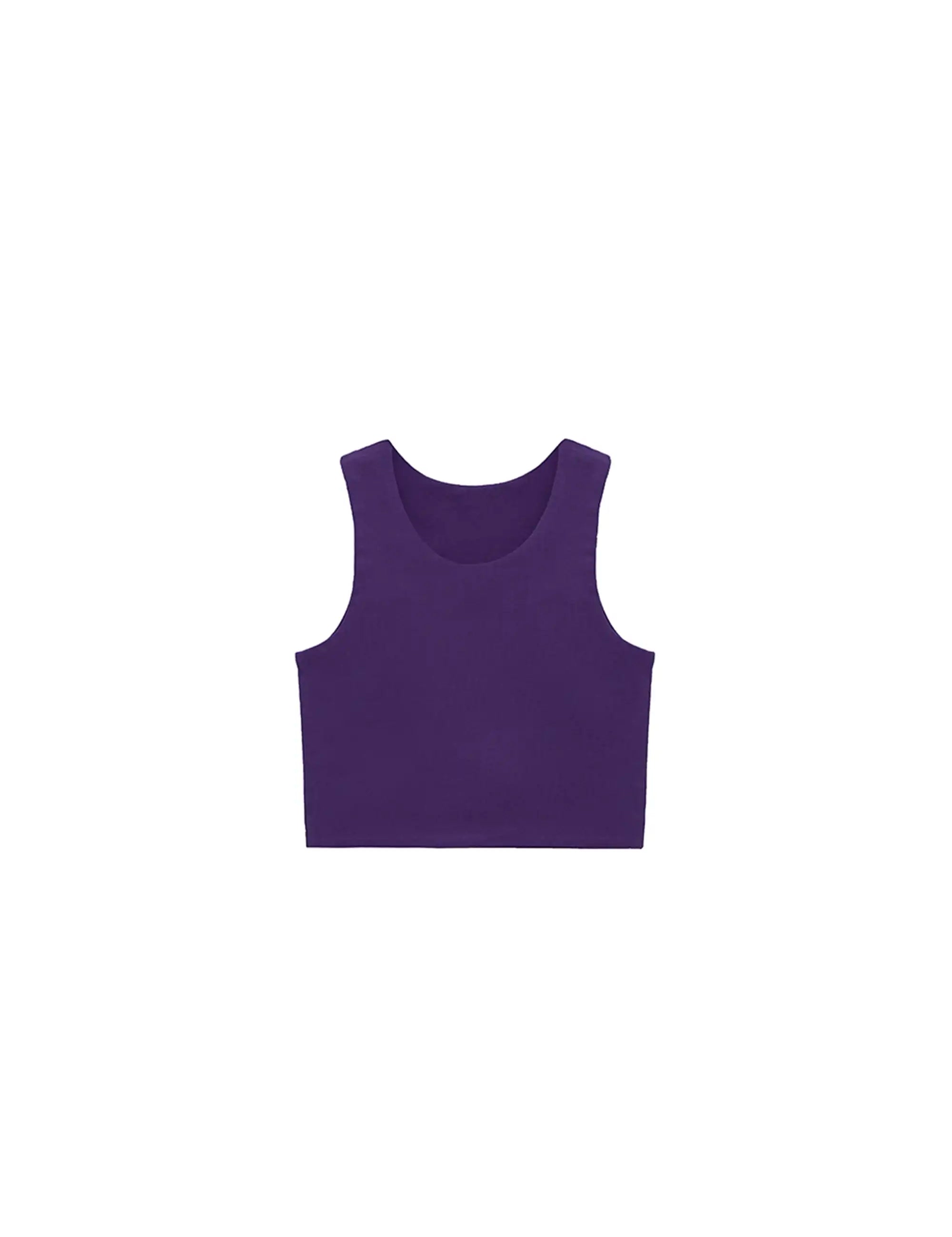 Girls' Double Lined Sleeveless Basic Crop Tank Top