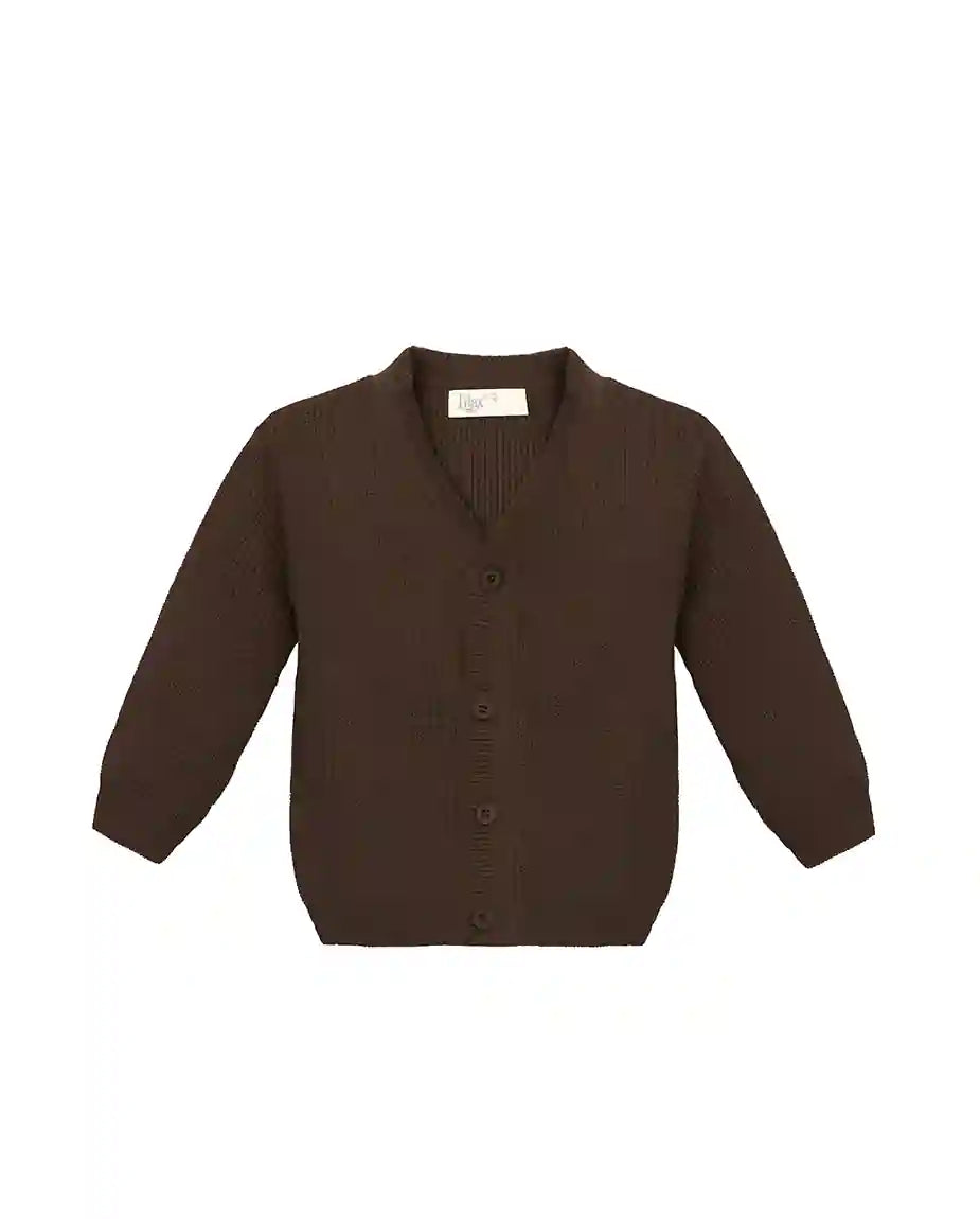 Lilax Little Boys Basic Long Sleeve V-Neck Classic Knit Cardigan Sweater