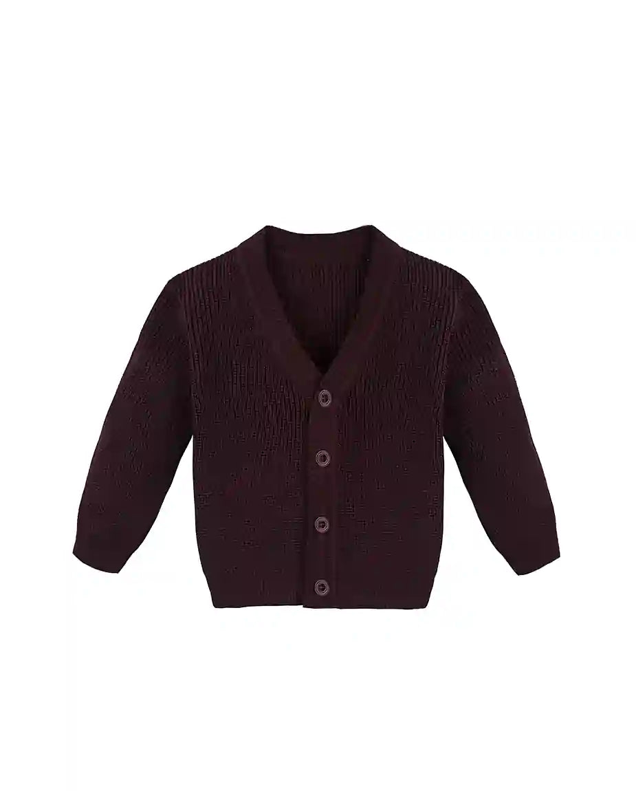 Lilax Little Boys Basic Long Sleeve V-Neck Classic Knit Cardigan Sweater