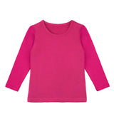 Little Girls Cotton Long Sleeve Basic Crewneck T-Shirt