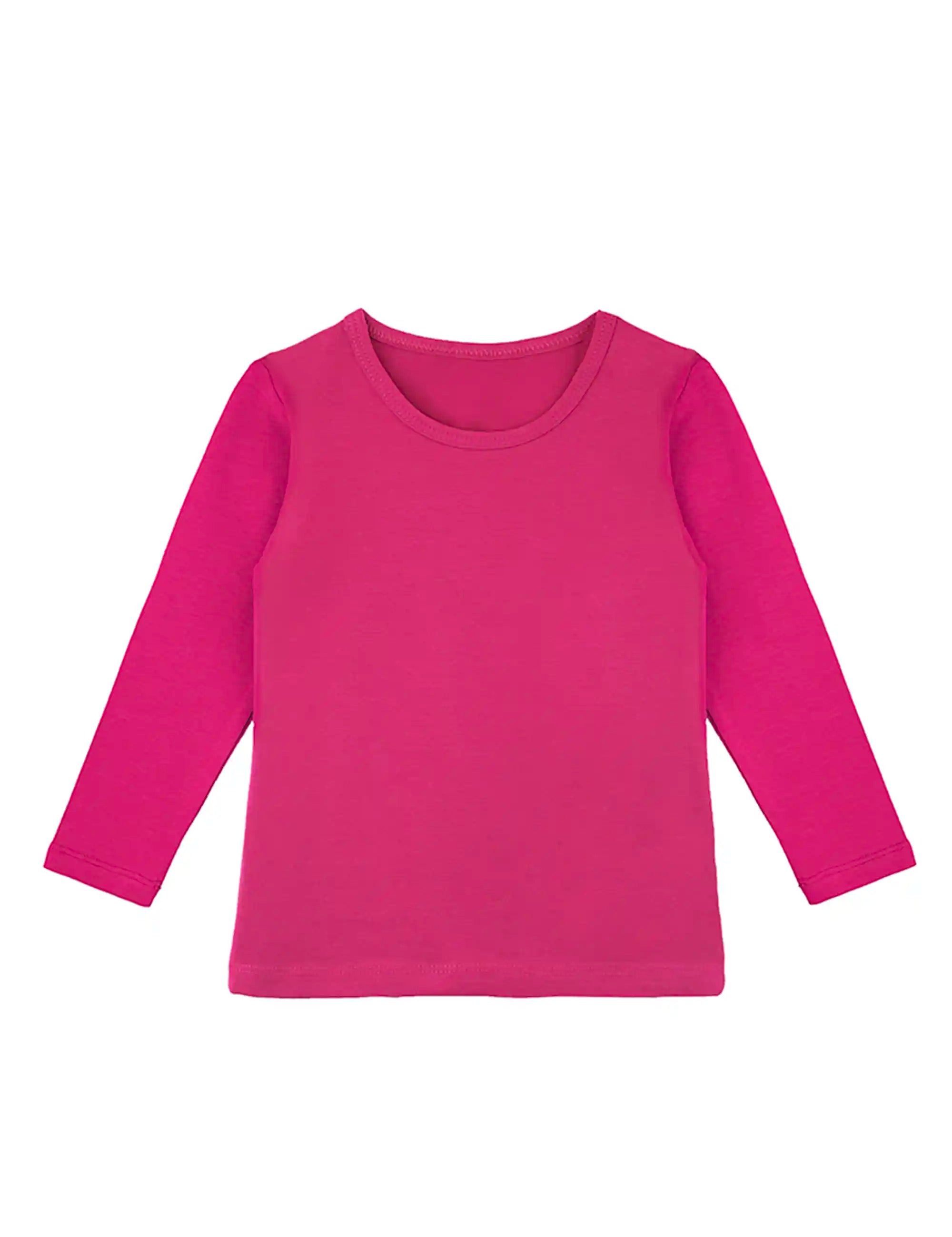 Little Girls Cotton Long Sleeve Basic Crewneck T-Shirt