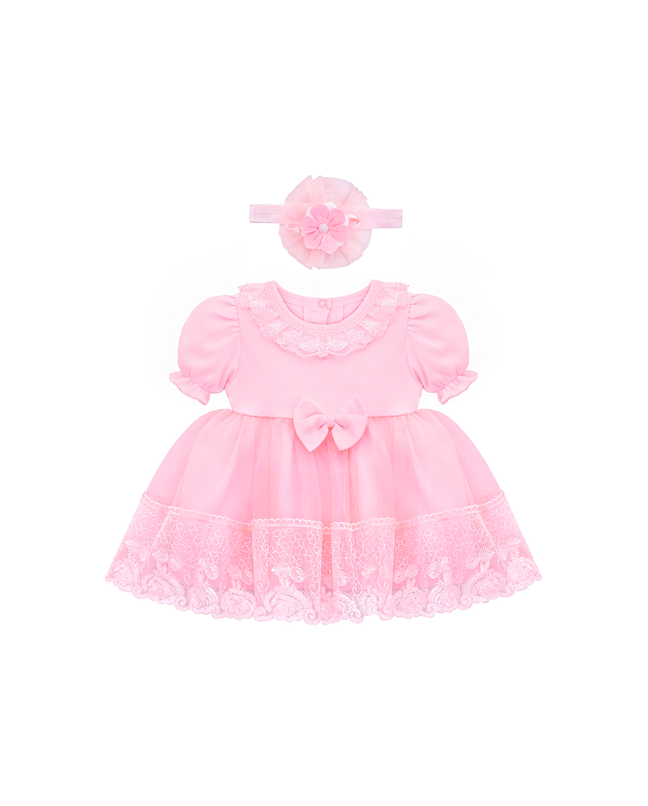 Baby Girls' Lace Floral Embroidered Dress, Christening Baptism Dress