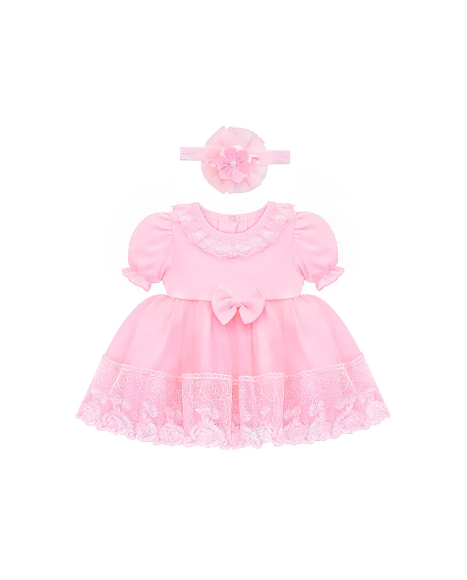 Baby Girls' Baptism Lace Floral Embroidered Dress