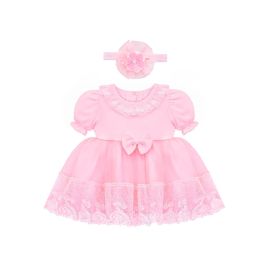 Baby Girls' Baptism Lace Floral Embroidered Dress