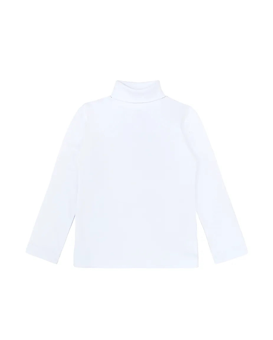 Big Girl Cotton Long Sleeve Solid Turtleneck T-Shirt