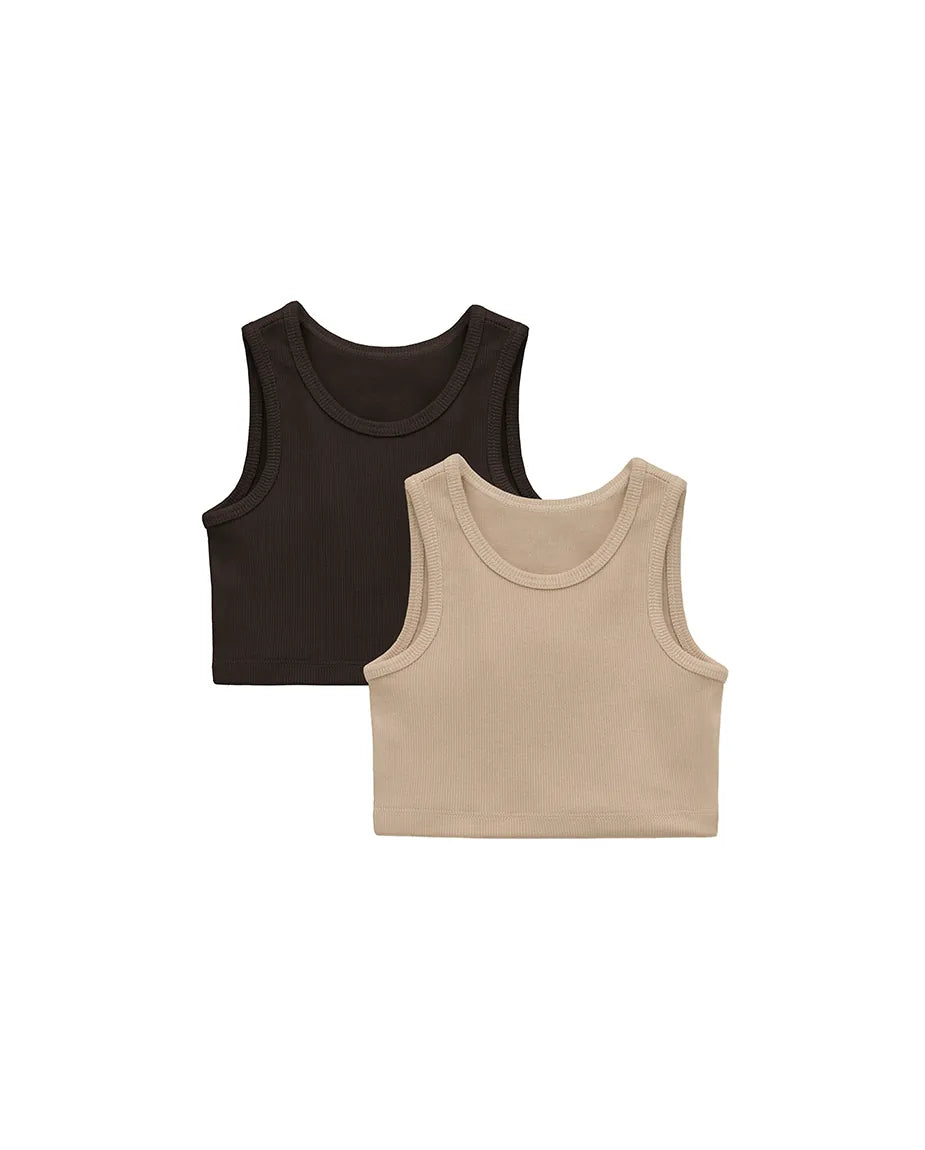 Girls 2-Pack Basic Cropped Tank Top