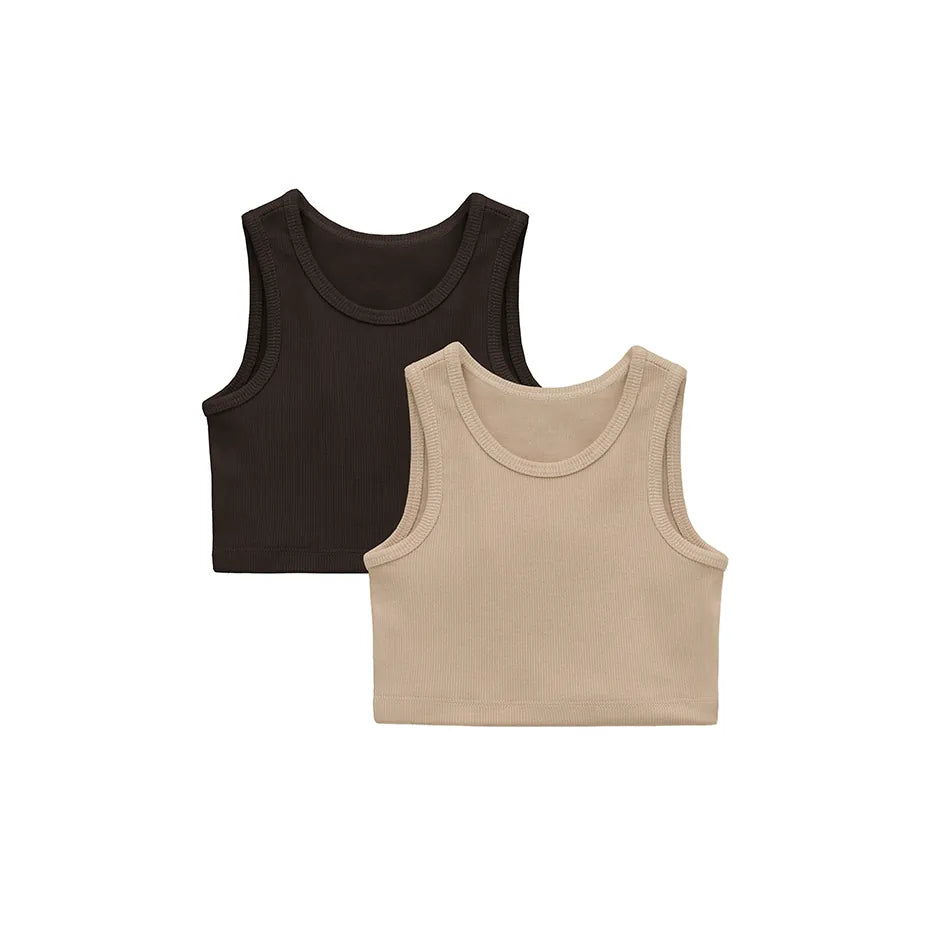 Girls 2-Pack Basic Cropped Tank Top