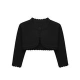 Baby Girls' Long Sleeve Knit Button Closure Bolero Shrug