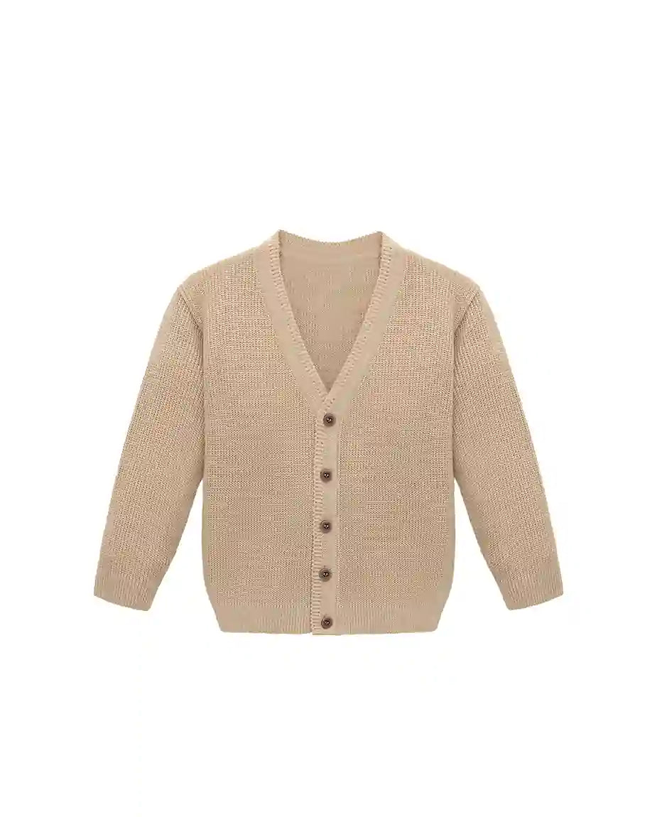 Lilax Little Boys Basic Long Sleeve V-Neck Classic Knit Cardigan Sweater