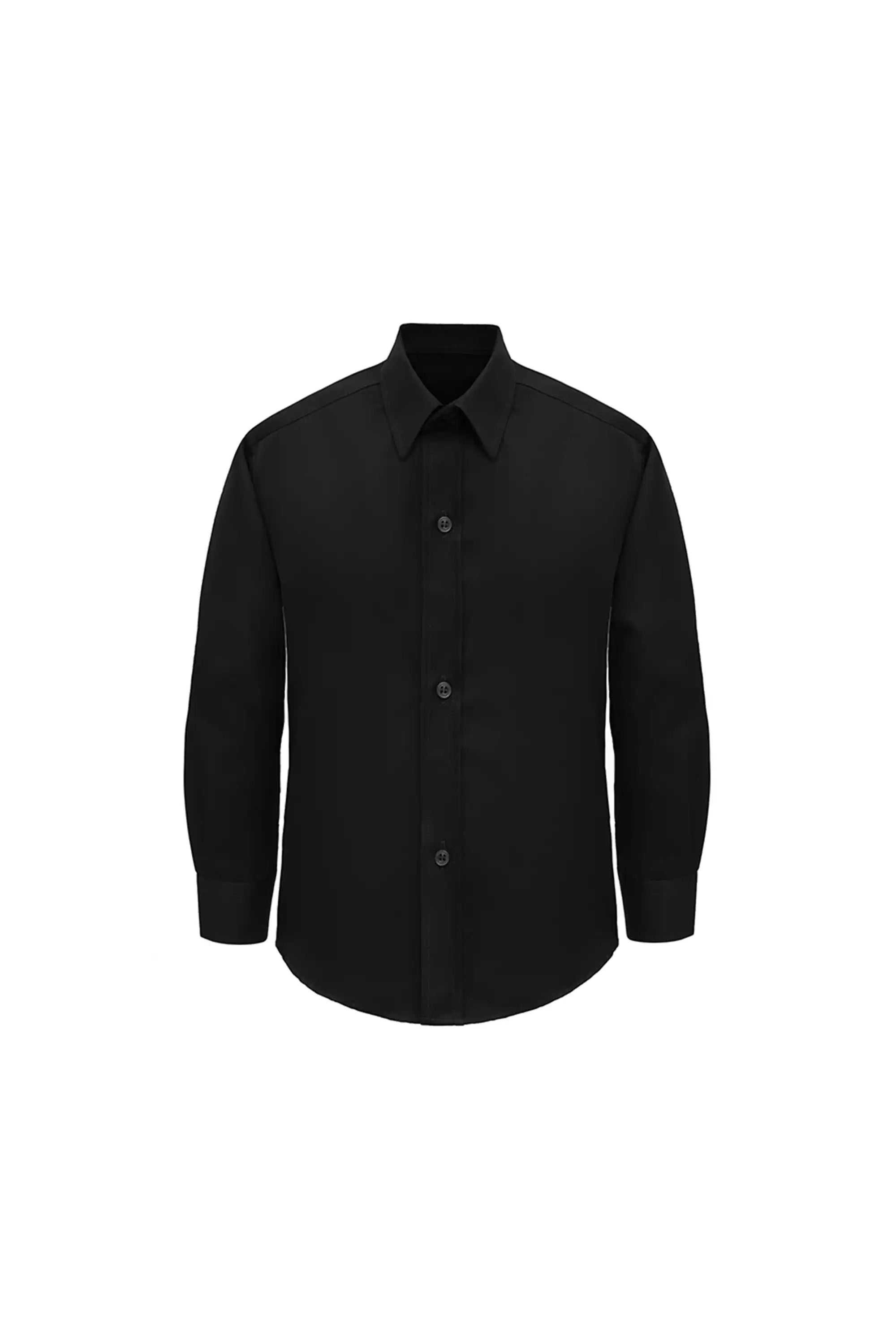 Boys' Button Down Shirt Solid Long Sleeve Dress Shirt Black / 9Y Boys' Button Down Shirt Solid Long Sleeve Dress Shirt Black / 9Y