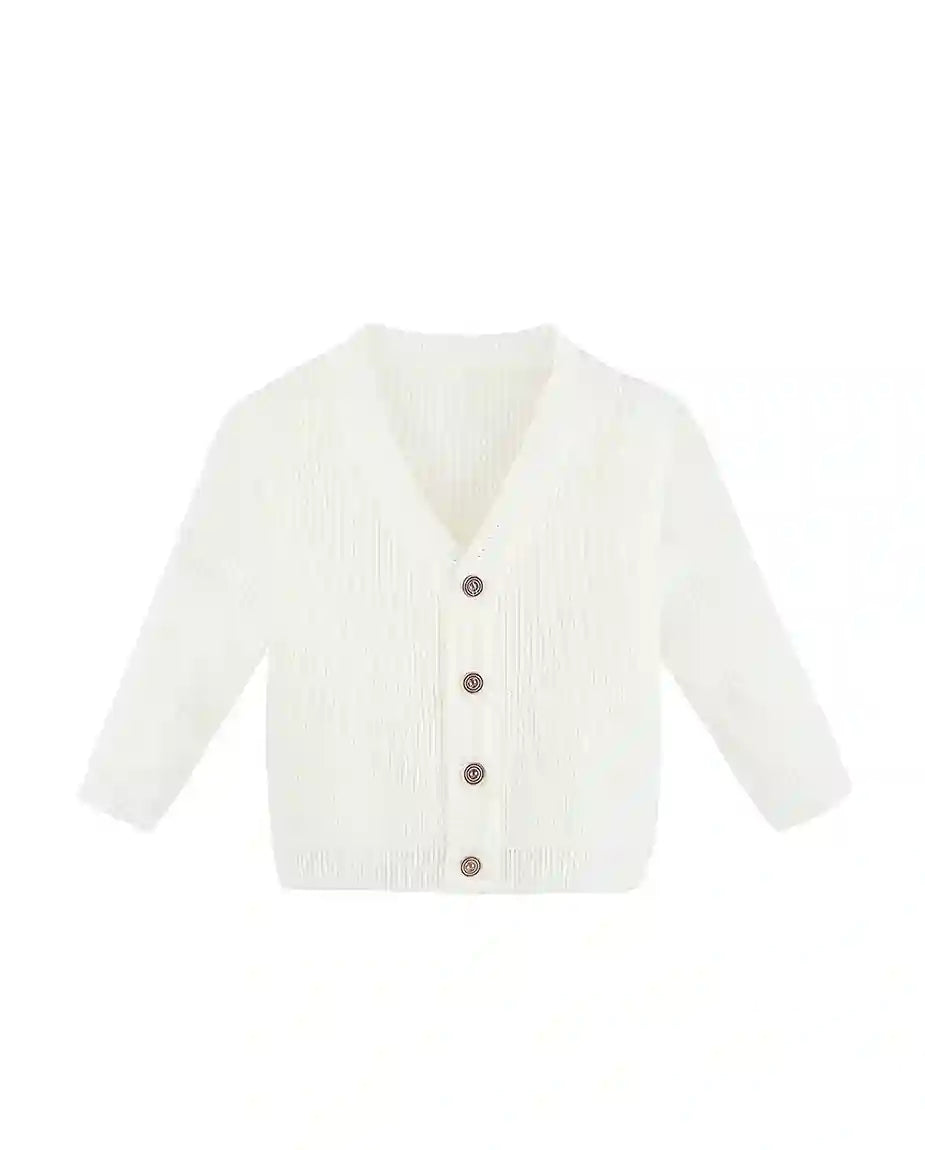 Lilax Little Boys Basic Long Sleeve V-Neck Classic Knit Cardigan Sweater