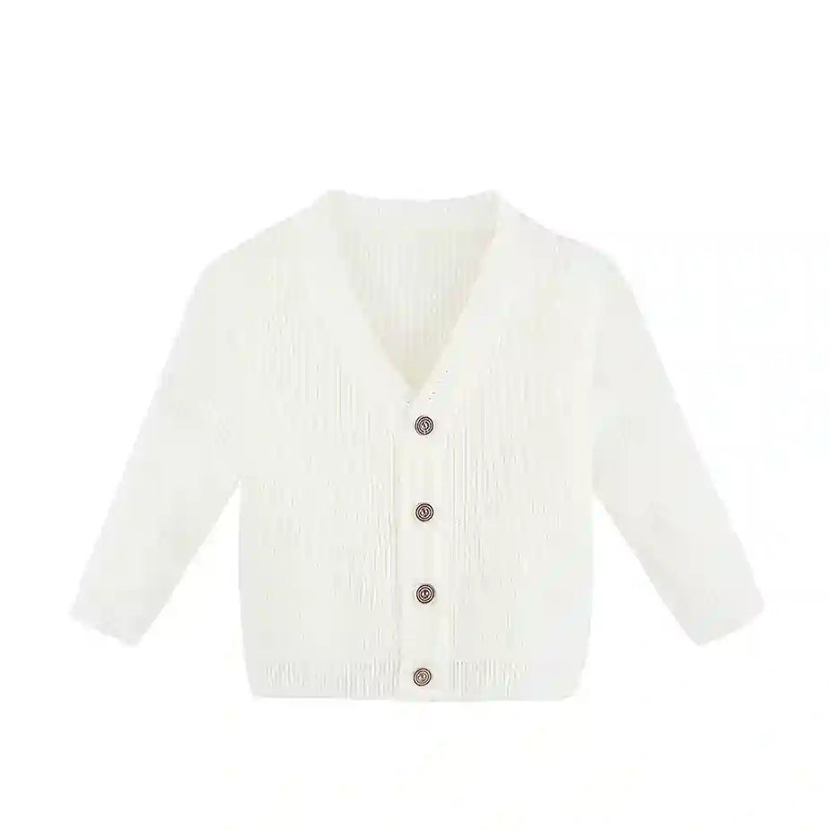Little Boys Basic Long Sleeve V-Neck Classic Knit Cardigan Sweater