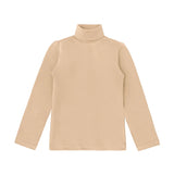 Little Girls Cotton Long Sleeve Basic Turtleneck T-Shirt