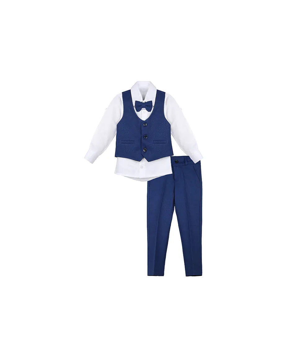 Boys 4-Piece Slim Fit Suit Set