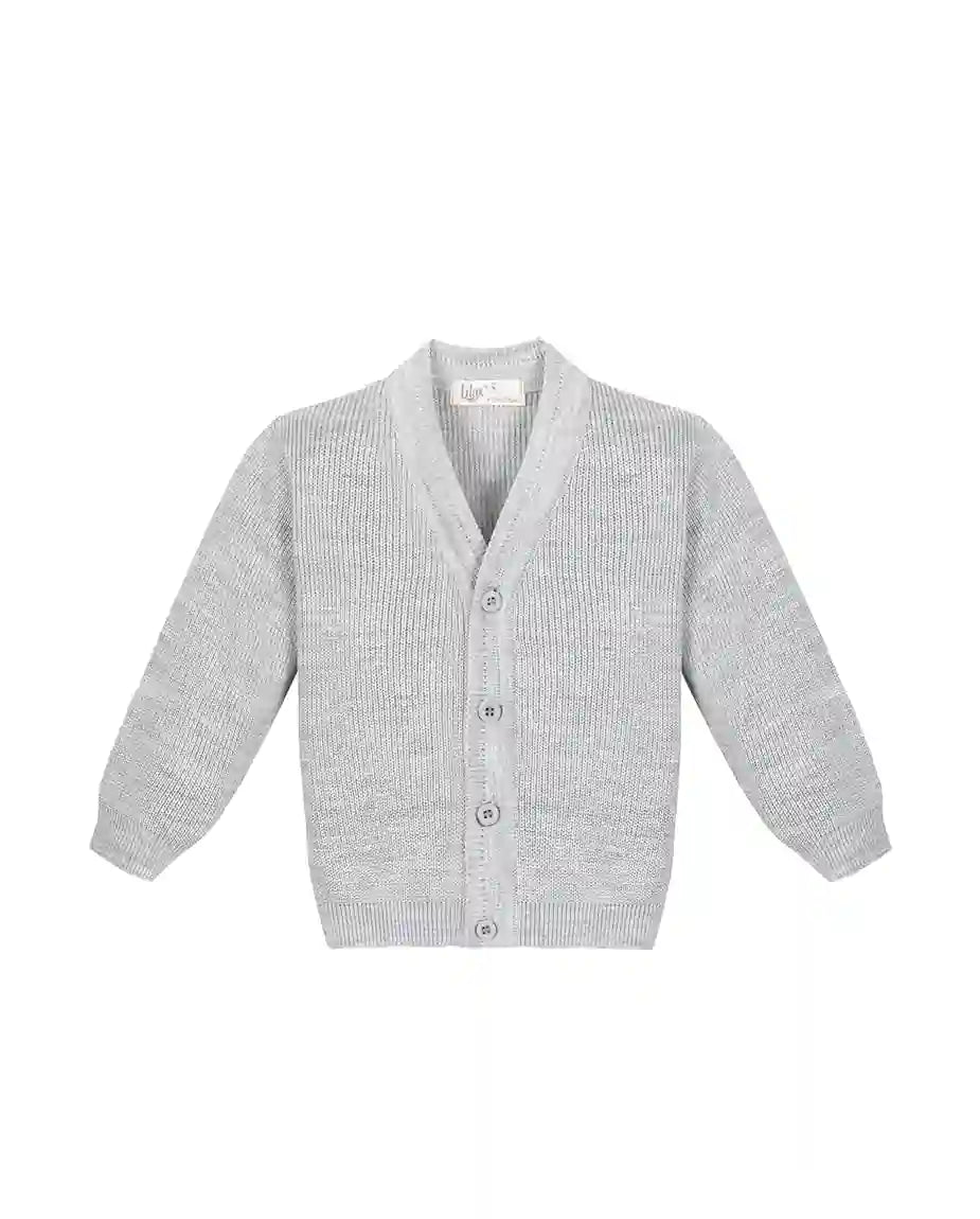Lilax Little Boys Basic Long Sleeve V-Neck Classic Knit Cardigan Sweater
