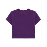 Girls Short Sleeve Crewneck Crop Top Tee