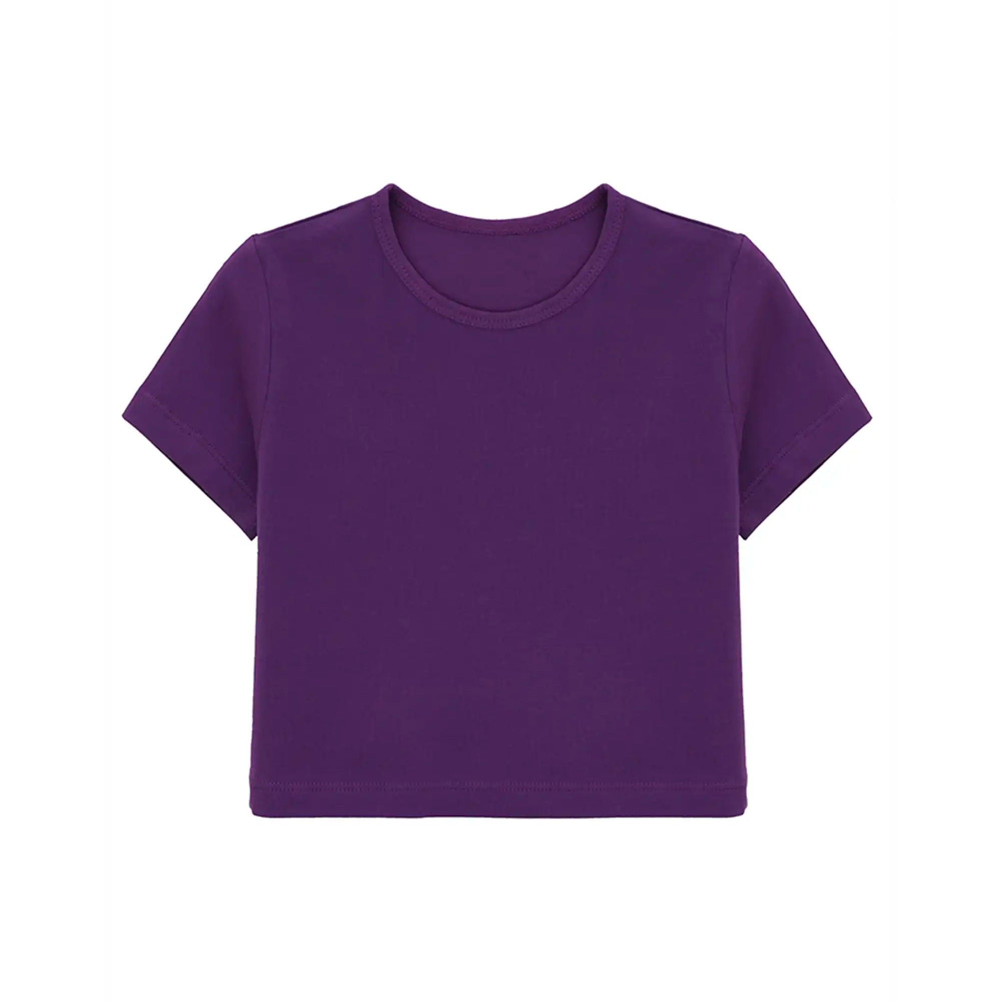 Girls Short Sleeve Crewneck Crop Top Tee