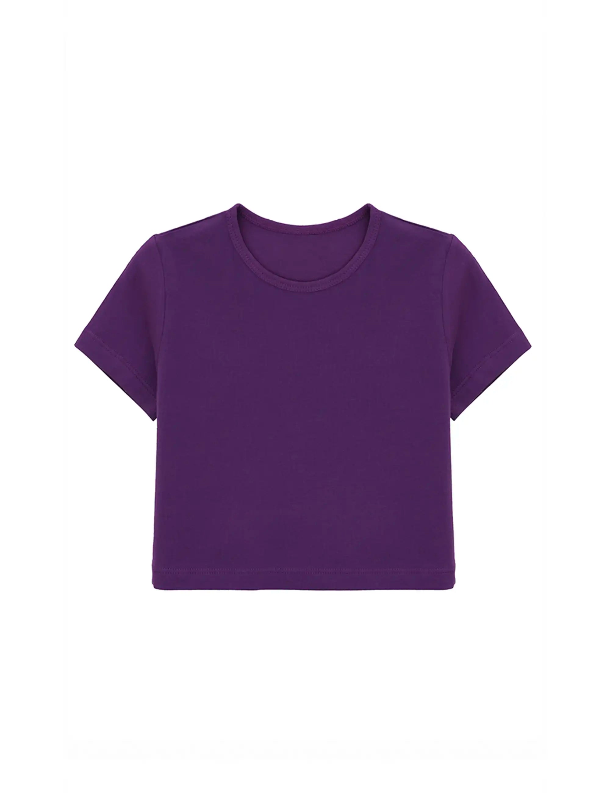 Girls Short Sleeve Crewneck Crop Top Tee