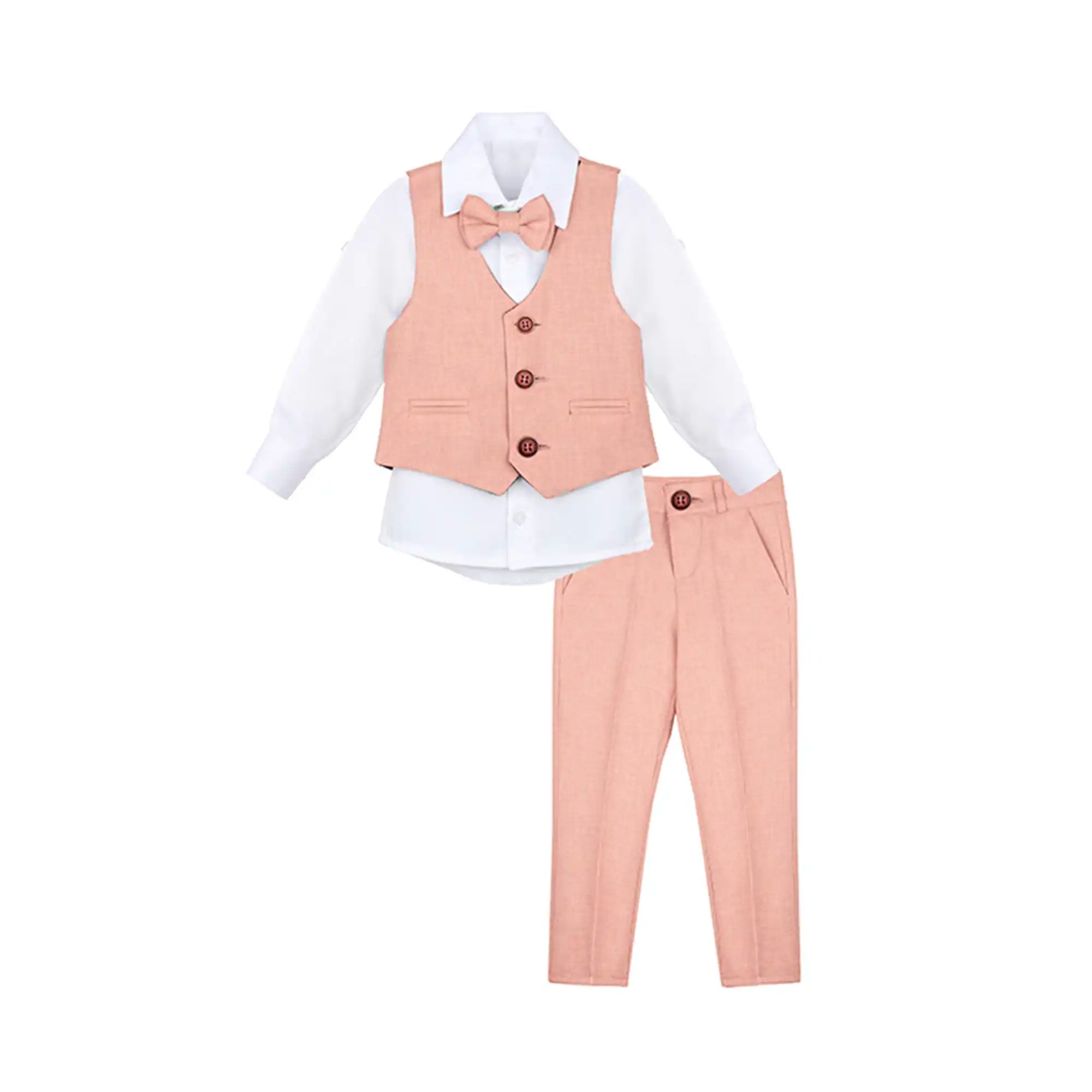 Boys Formal Suit 4 Piece Vest, Pants and Tie Dresswear Suit Set