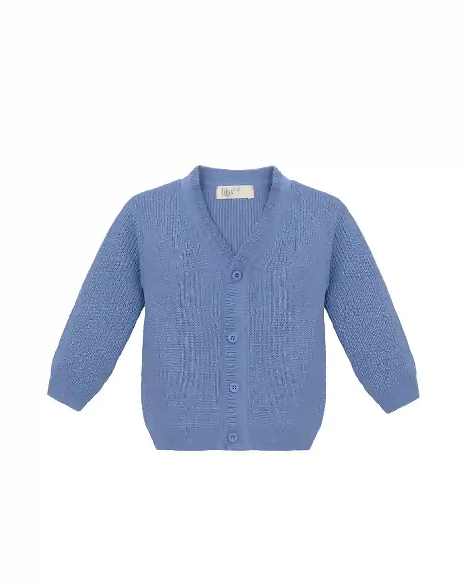 Lilax Little Boys Basic Long Sleeve V-Neck Classic Knit Cardigan Sweater