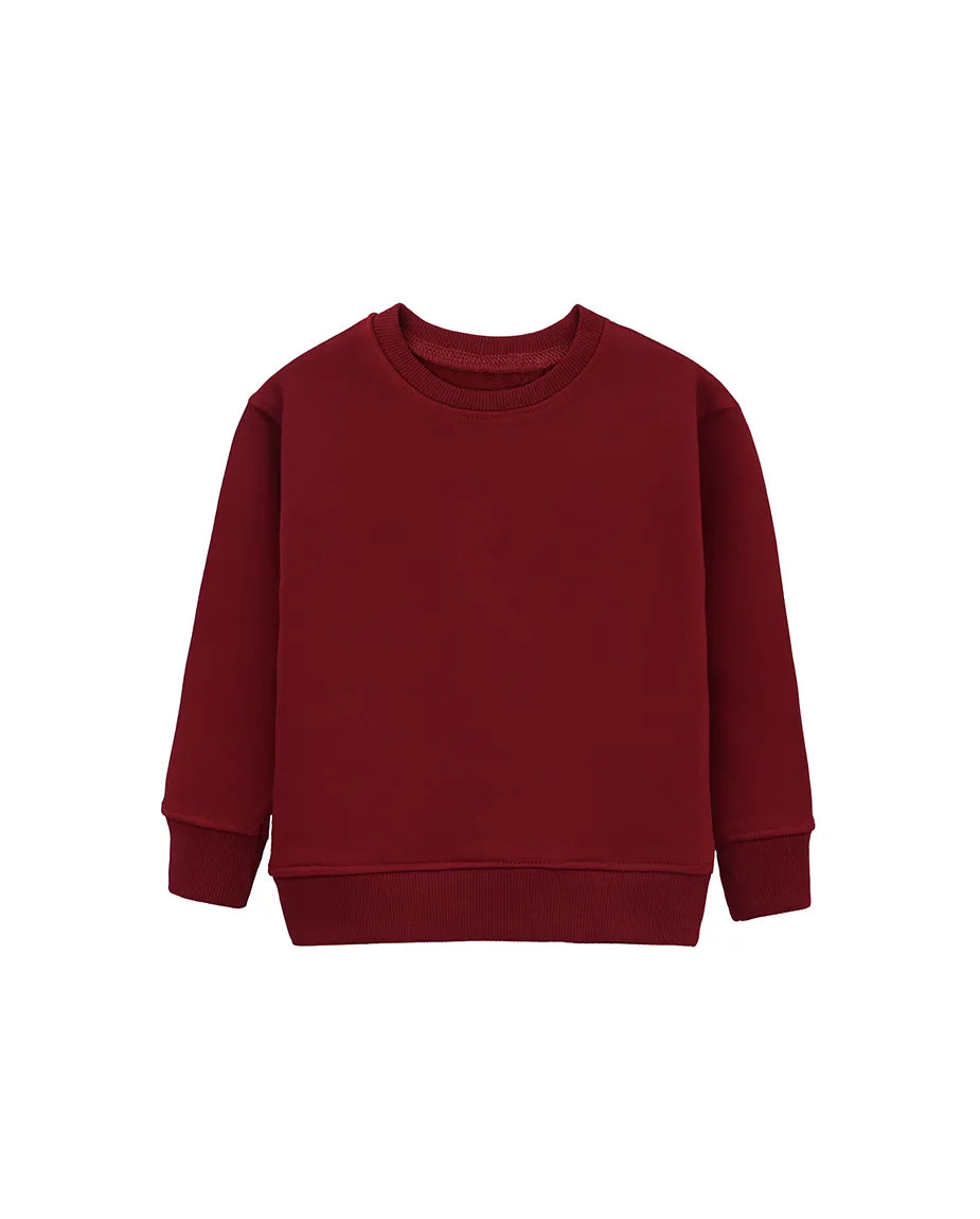 Boys Basic Crewneck Long Sleeve Cotton Sweatshirt