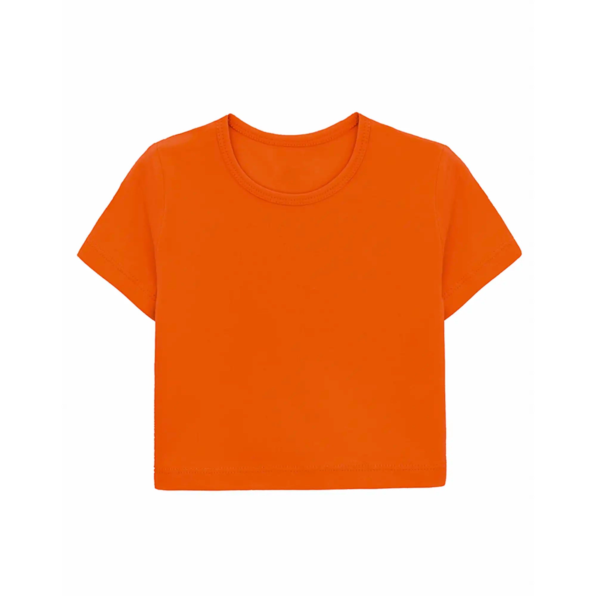 Girls Short Sleeve Crewneck Crop Top Tee