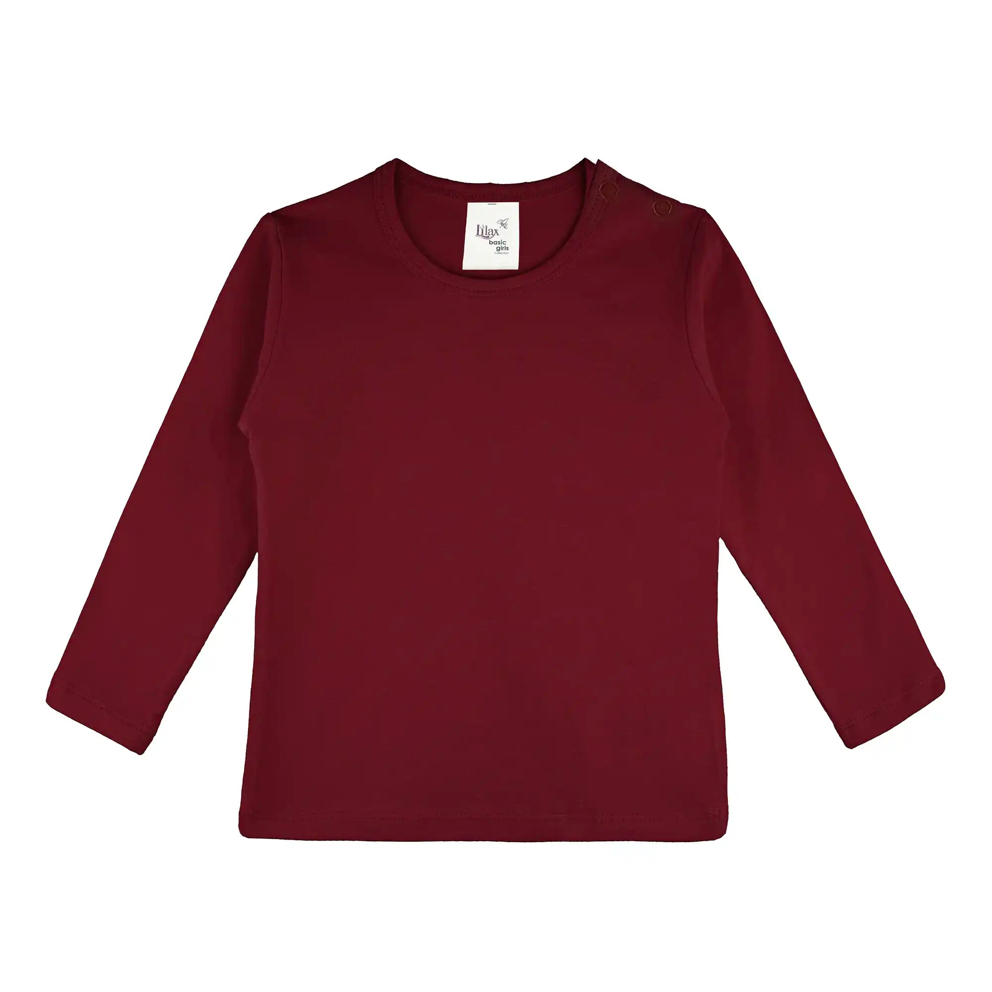 Baby Girls' Basic Long Sleeve Round Neck T-Shirt