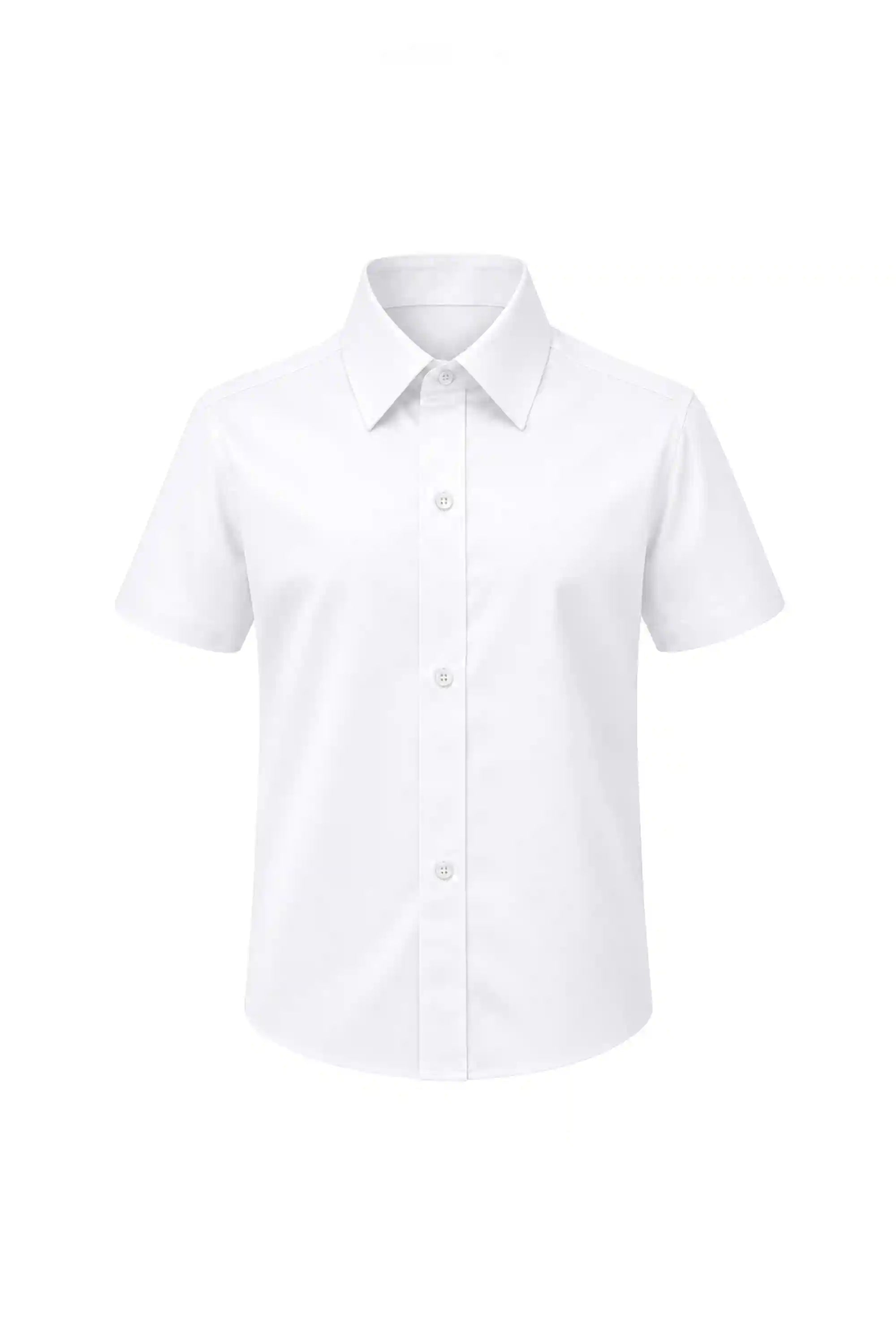 Lilax Boys Classic Short Sleeve Button Down Casual Solid Dress Shirt