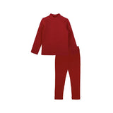 Big Girls Cotton Basic Mock-Neck Shirt & Leggings Set