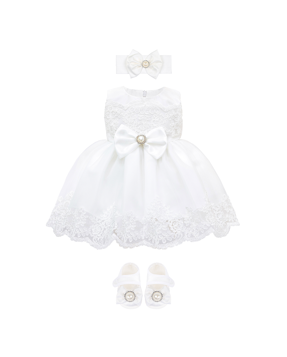 Newborn 6-Piece Lace & Tulle Princess Dress Set