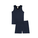 Big Girls Cotton Basic Racerback Tank Top and Short Set