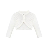 Baby Girls' Long Sleeve Knit One Button Closure Bolero Shrug