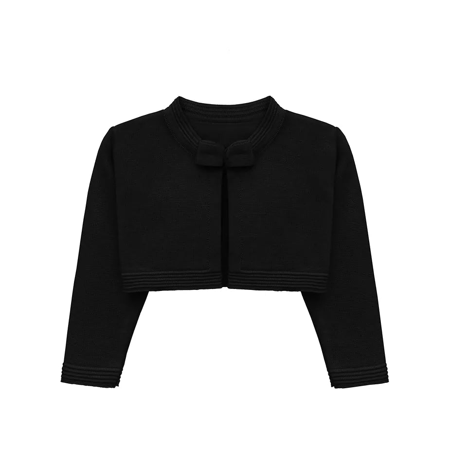 Baby Girls' Long Sleeve Bowknot Closure Bolero Cardigan