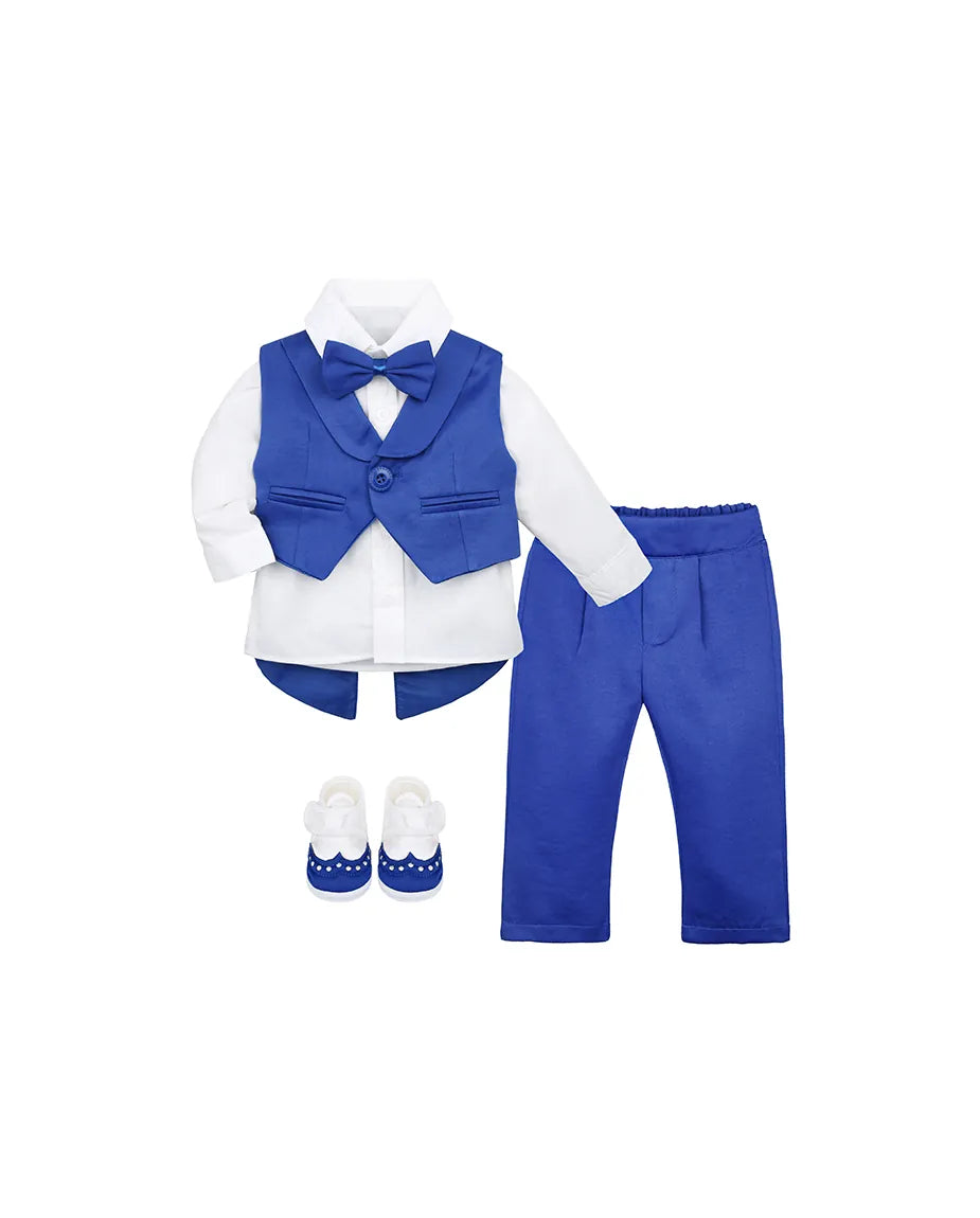 Newborn 4-Piece Tuxedo Suit Set