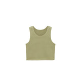 Girls' Double Lined Sleeveless Basic Crop Tank Top