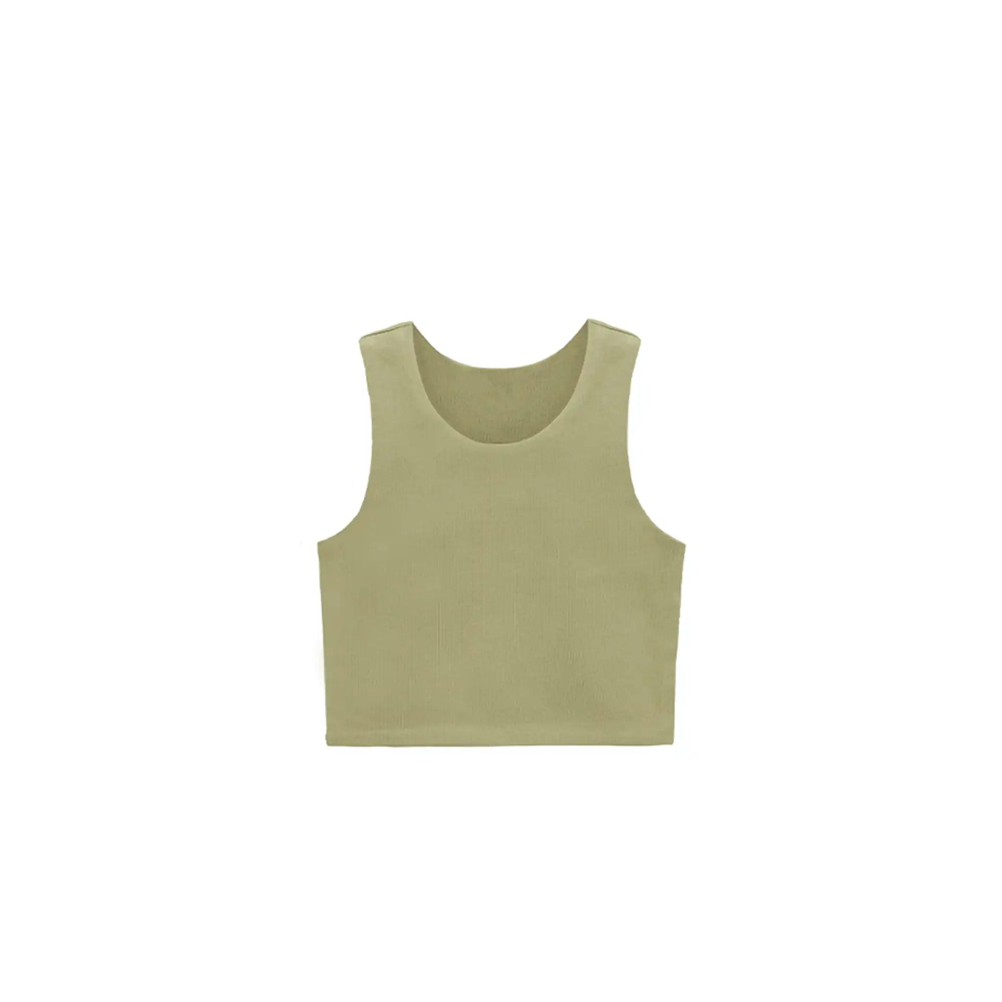 Girls' Double Lined Sleeveless Basic Crop Tank Top