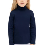 Girls' Basic Long Sleeve Turtleneck Cotton T-Shirt